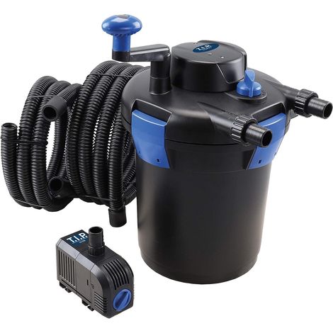 1 Kit De Filtration Sous Pression, Débit 1500 L/h, Lampe UV-C 25 W, Pour Étang Jusqu'à 5000 L