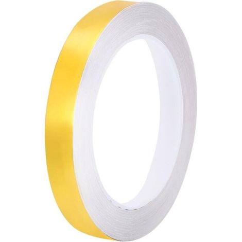 Ruban adhésif métallisé de 1,5 cm x 25 m pour carrelage, idéal pour murs, placards, salles de bain, sols, carrelages, voitures et décorations d'art, or (1/5)