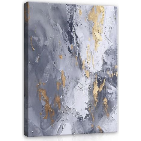 Peinture marbre or abstraite sur toile Murale pour chambre salon 120x80 (1/3)