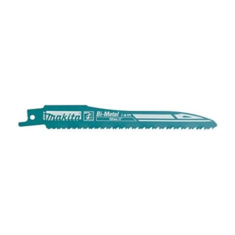 Makita – Lot de 5 lames de scie sabre 130mm – Denture progressive 17-18tpi – Pour métal et acier – Coupe nette et rapide