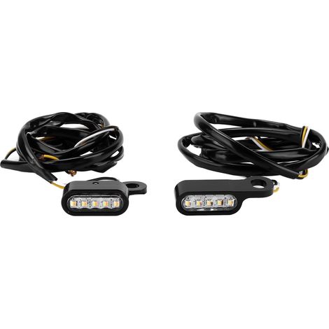 Feux Clignotants LED Angle Moto Aluminium Anticorrosion Coque Noire Miroir Blanc Accessoire Moto (1/5)