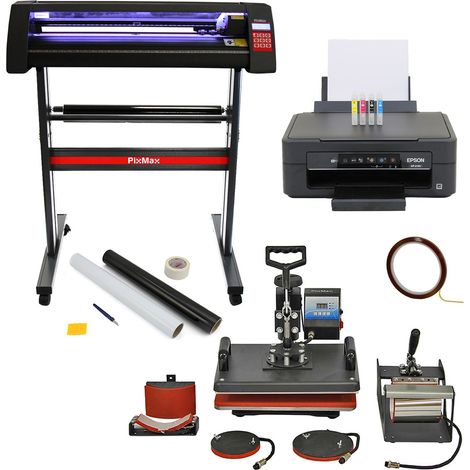 Bundle creativo PixMax 5 in 1 pressa a caldo, plotter vinile 720mm, stampante