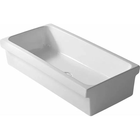 Lavabo a canale 120x45 cm d'appoggio o sospeso in ceramica lucida (1/5)