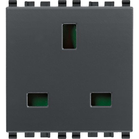 VIMAR - 20219 Prise anglaise 2P+T 13A, grise