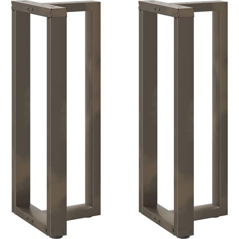 Bartischbeine T-Form 2 Stk. Naturstahl 40x35x(100-101) cm Stahl