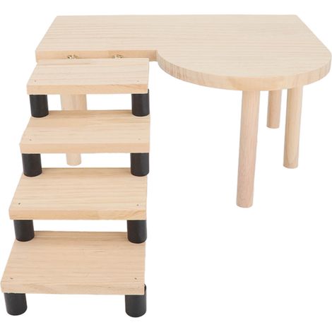 Plateforme en bois avec escalier pour hamsters - Plateforme exquise, saine et mignonne pour petits animaux de compagnie tels que hamsters et cochons d'Inde. (1/5)