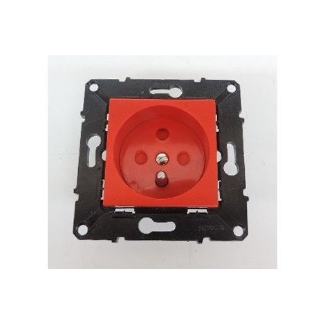 Prise 2P+T 16A à détrompage rouge bornes à vis ESPACE Evolution sans plaque ARNOULD 64035