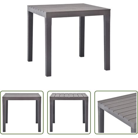 vidaXL Table de camping - Table de jardin Moka 78x78x72 cm Plastique (1/5)
