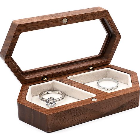 Joyero de madera, joyero de gran capacidad, caja de almacenamiento de viaje, pendientes, anillos, regalos para damas, estuche de cuentas (blanco) (1/5)