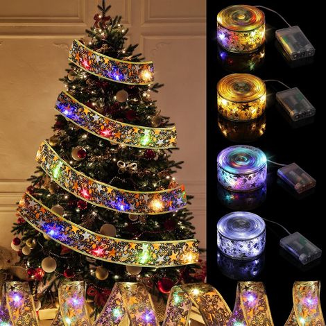 Juego de 4 guirnaldas de luces, cable de cobre, 50 LED, 5 metros, para interior/exterior, Navidad, boda, fiesta (1/5)