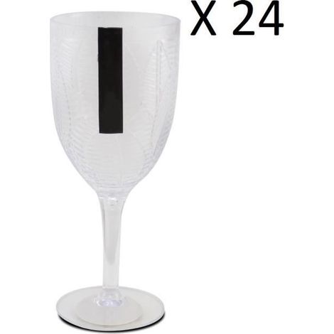 Lot de 24 verre à liqueur, verre à pied, verre dégustation - Diamètre 8 x Hauteur 19.6 cm -JUANIO (1/3)