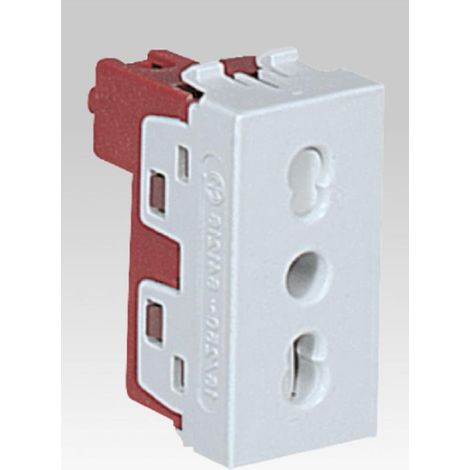 Palazzoli fr. presa modulare 2p+t 10/16a 250v bivalente standard italiano pt60 1 modulo 641216