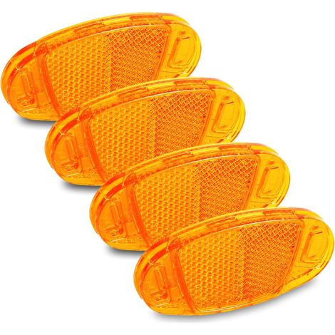 Reflectores para bicicleta, 4 reflectores delanteros y traseros, reflectores para bicicleta, reflectores para ruedas, altamente reflectantes. (1/5)