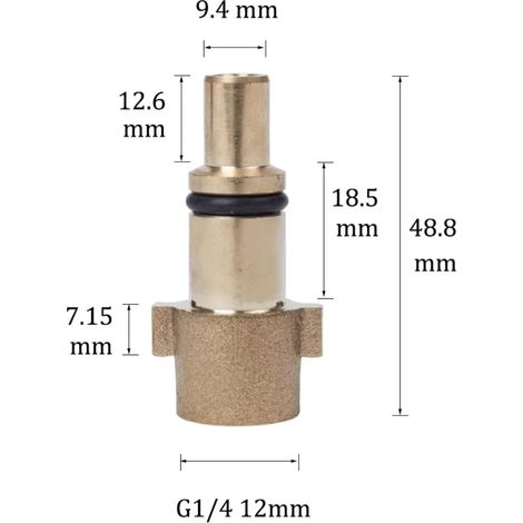 1 Adaptateur M22 x 1,5 AG, Quick Click Kärcher, Baïonnette 1/4" IG, Laiton, Nettoyeur Haute Pression