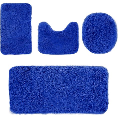 Tapis De Salle De Bain 4 Pièces - Tapis Absorbant Eau Et Non Glissant - Pour Salle De Bain Chambre Salon - En Velours Et Mousse Mémoire - 40x80 cm 40x60 cm 40x50 cm 40x38 cm (1/5)