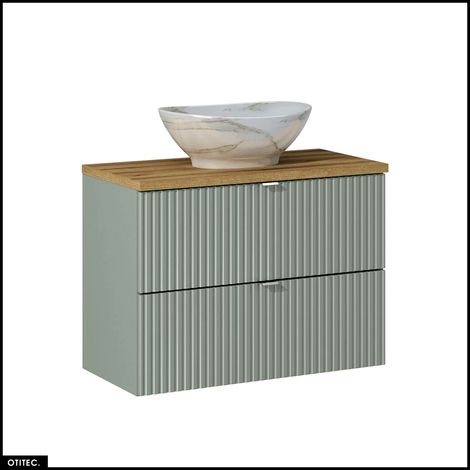 Meuble sous vasque - 80 cm - avec Plan - Vasque à poser - ROSEAU (1/5)