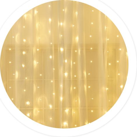 Leuchtender LED-Vorhang 5x1M 8 Funktionen Warmes Licht