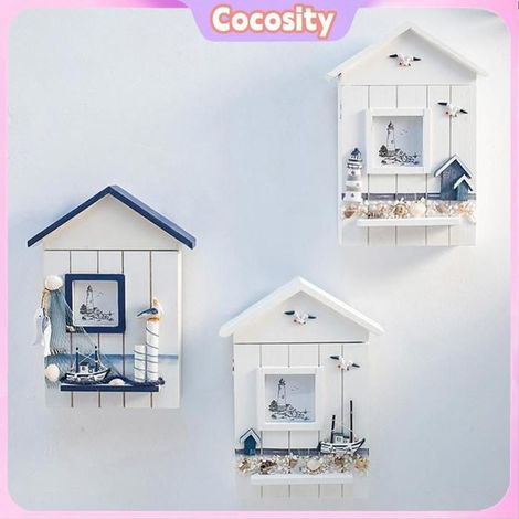 Boîte à clés murale - COCOSITY - Voilier (thème marin) - Bois - Double fonction (clé + déco) - Design méditerranéen (1/5)