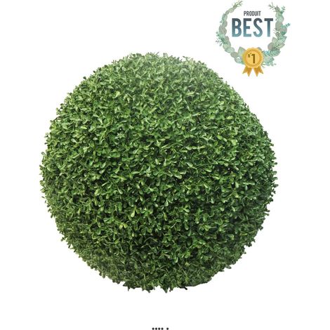 Boule de buis factice feuilles PE protection UV H 50 cm Vert - BEST - dimhaut: H 50 cm - couleur: Vert