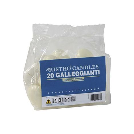 Cereria Di Giorgio Candele Galleggianti Ø 4,5 cm H. 2,7 cm (20 pz) - Panna