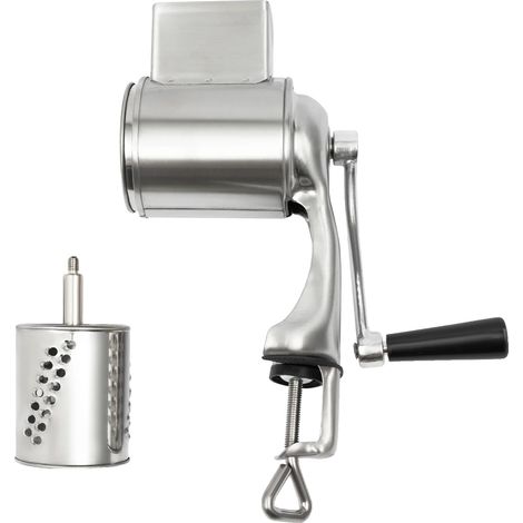 Grattugia per verdure, acciaio inox, 5 inserti a tamburo, argento (1/2)