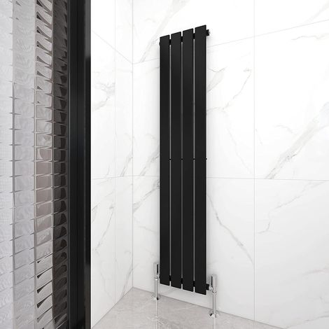 1600 x 272mm Single Designer Flat Panel Central Heating Radiator MATT BLACK (1/5)