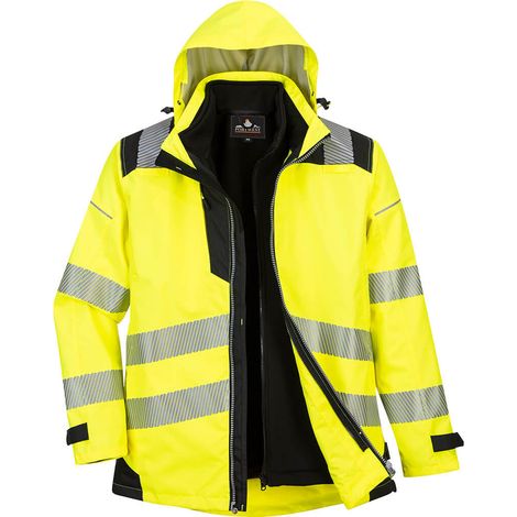 Parka Pw3 3-en-1 Haute Visibilité - Taille Xs - Jaune/noir - Portwest