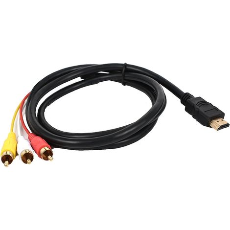 Câble adaptateur de connexion vidéo, 1080P, Longueur 1.5m, Pour PS2, PS3, Xbox et N64, Darklove, AV (RCA), Plug to Play, Durable (1/5)