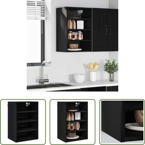 vidaXL Armoire suspendue bois -  Armoire suspendue avec étagère Chêne noir 40 x 29,5 x 60 cm (1/5)