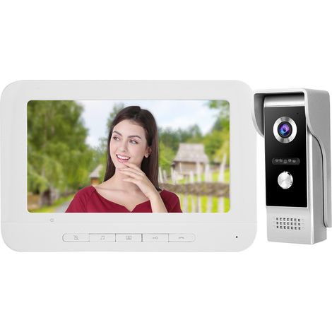 Interphone vidéo HD 7 pouces avec sonnette et moniteur intégré pour système de sécurité domestique 100-240 V (1/5)