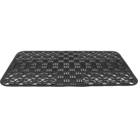 Tapis antidérapant en silicone résistant à la chaleur, 66 x 35 cm, grand, carré, creux, protecteur pour évier de cuisine, noir (1/5)
