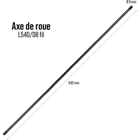 Radachse L540 d8 Gewinde