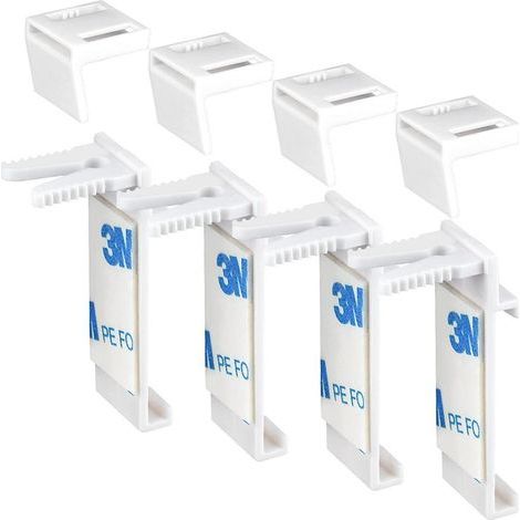 Lntyq Lot de 4 supports de serrage pour stores à enrouleur double, sans perçage, accessoires de remplacement, fenêtres en bois, châssis de porte (1/5)