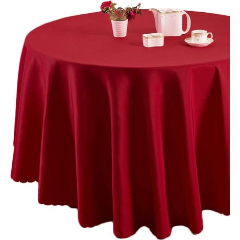 Nappe de table ronde rouge 160 cm - Nappe de cuisine ronde pour (1/5)