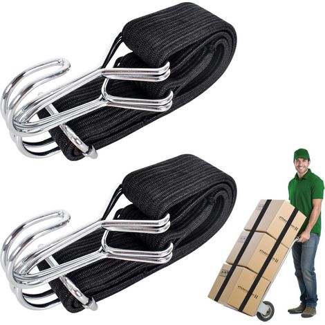 Spanngurte 2 Stück, 3cm Breit, Verstellbar mit Haken, für Fahrrad, Motorrad, Auto