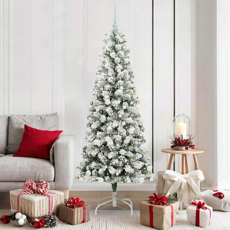 Künstlicher klappbarer Weihnachtsbaum Grün und Weiß 180 cm