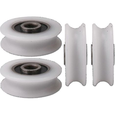 4pcs 22x6x8mm White Inner Dia 6mm U-groove Nylon Pulley Wheel For Sliding Door (1/5)