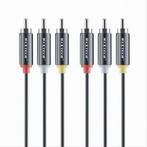 MaxTech - Cavo Tripolare Rca Audio Video Tv 3 X Rca Maschio/maschio 1,5mt 4d Sound Rca-r01 - (1/2)