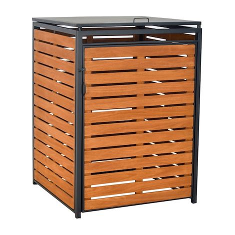 Mülltonnenabdeckung Basis groß Aluminium/Akazie