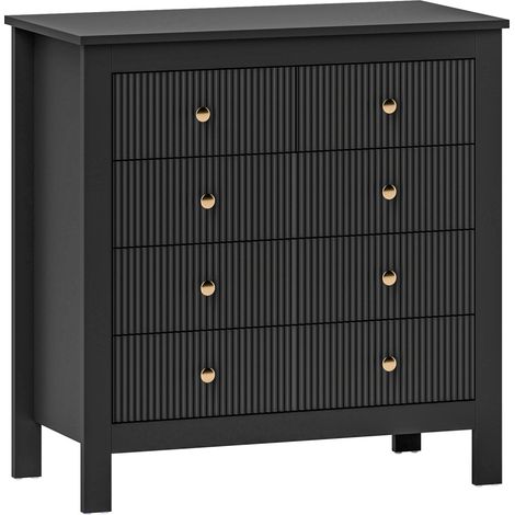 Stylish Black Five-Drawer Chest for Modern Home Organization and Storage