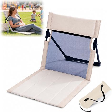 Chaise de Plage Chaise de Sol Avec Dossier Tapis de Plage Avec Dossier (1/5)
