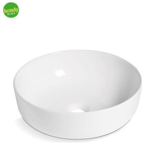 Lavabo da appoggio in ceramica bianca modello zephirus 40 41,5x41,5x13,5 cm BARBOTTINA (1/5)