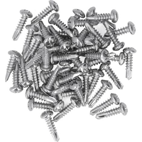 Vis à bois autoforeuse tête fraisée cruciforme, 200 pièces inox 410, fixation M4.2x16 pour menuiserie et travaux de bricolage. (1/5)