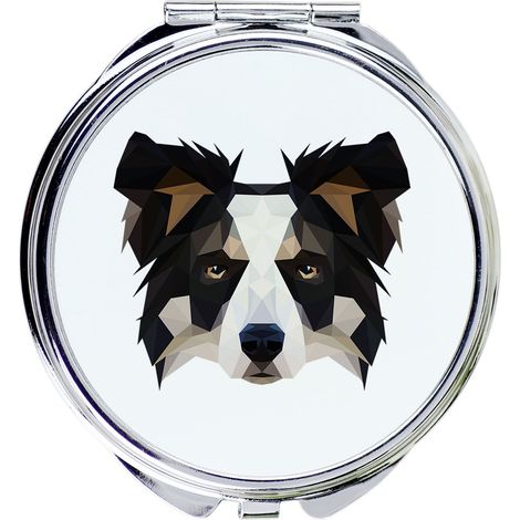 Border Collie - specchio con foto e iscrizione geometrica di Art-Dog (1/3)