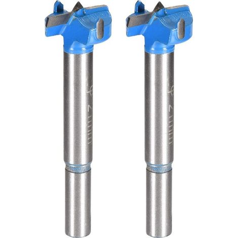 Broca escariadora para madera de 21 mm de diámetro, puntas de aleación de carburo, vástago redondo de acero, cortador para carpintería, color azul, 2 unidades. (1/5)