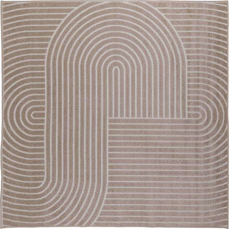 Tapis de surface Carré PALMERAS Beige 240 x 240 cm Polyester