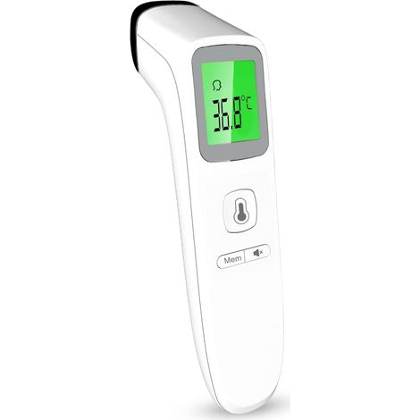 Thermomètre numérique infrarouge sans contact pour la fièvre - Thermomètre médical 4 en 1 pour le front, la pièce, les liquides et les objets. Convient à tous les âges