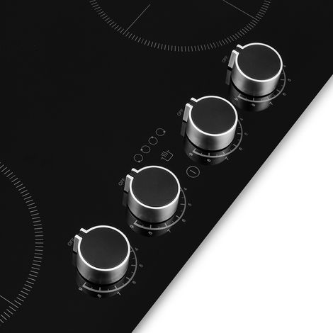 Klarstein Kochheld Cocina de inducción de 4 zonas, 6000W y perillas Vidrio negro