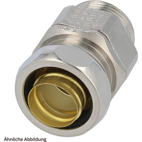 FLEXA USDR-M Metallverschraubung gerade Gewinde M20x1,5 für Schlauch-Außendurchmesser 17,0mm für Schlauch-Innendurchmesser 13,0mm - 1 Stück (1/3)