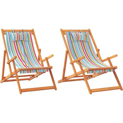 Maison Exclusive - Strandstühle 2 Stk. Klappbar Mehrfarbig Stoff